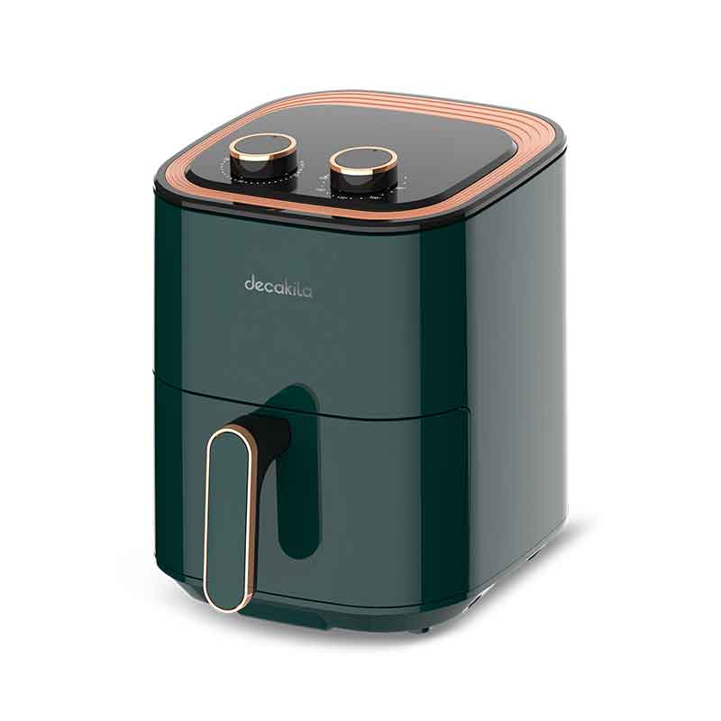 Decakila Air Fryer 3.5L Stainless Steel 1400W Single Coat Non Stick Pot 60 Minute Timer Automatically Shuts Off KEEC036V