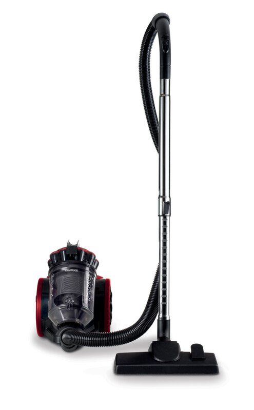KENWOOD Vacuum Cleaner 2200W Multi Cyclonic Bagless Canister Vacuum Cleaner 3.5L with 5m Cable Multi-Surface Cleanable Hepa Filter Anti Bacteria Pet Care for Home & Office VBP80.000RG Grey/Red