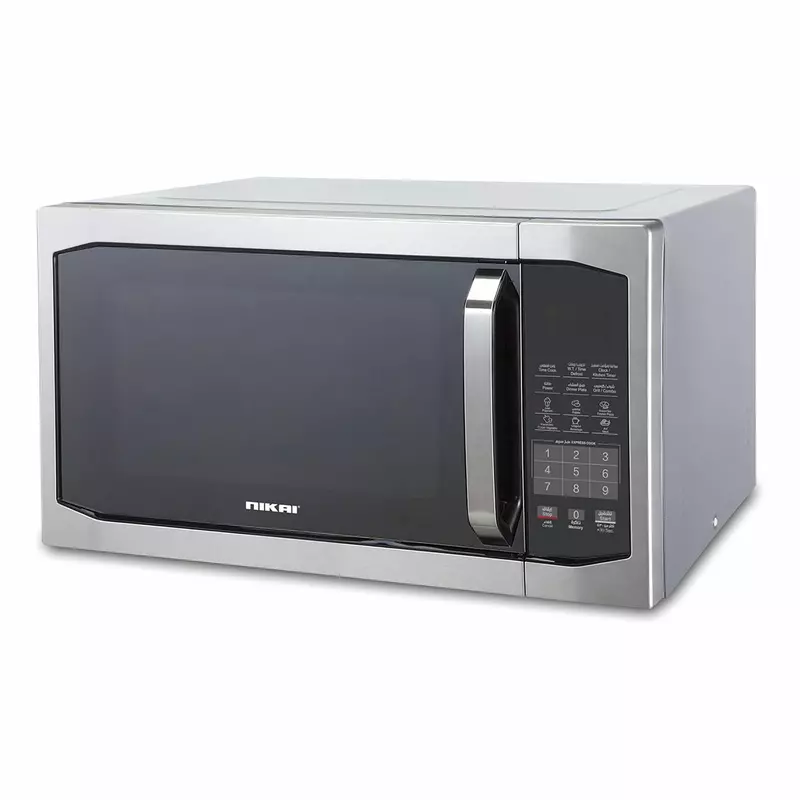 Nikai Microwave Oven 42L 1100W 11 Microwave Power Levels 7 Auto Menu with Defrost & Grill Function Membrane Digital Control Memory Function NMO424DG