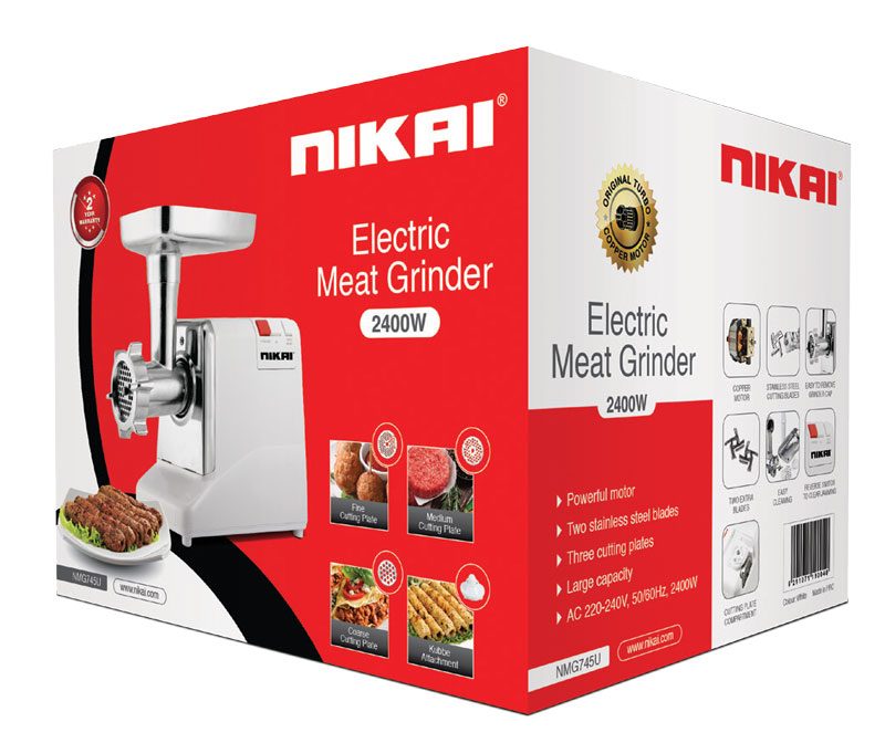 Nikai Meat Grinder 2400W 2 Steel Blades NMG745U