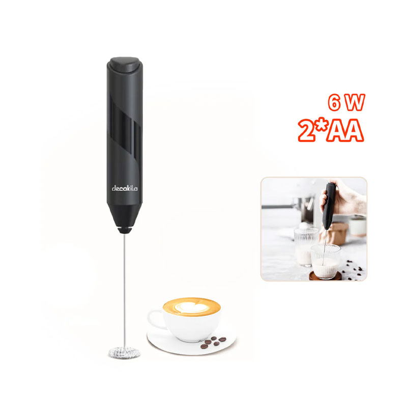 Decakila Milk Frother Handheld Battery Operated AA 1 Button Easy to Start Mini Whisker Foam Maker KMCF035B