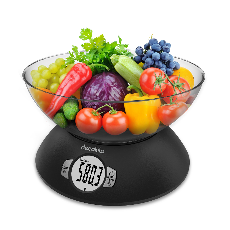 Decakila Kitchen Scale Bowl 2-5000G Digital Multifunction Food Scale Touch Button Ultra Slim with Large LCD Display KMTT012B