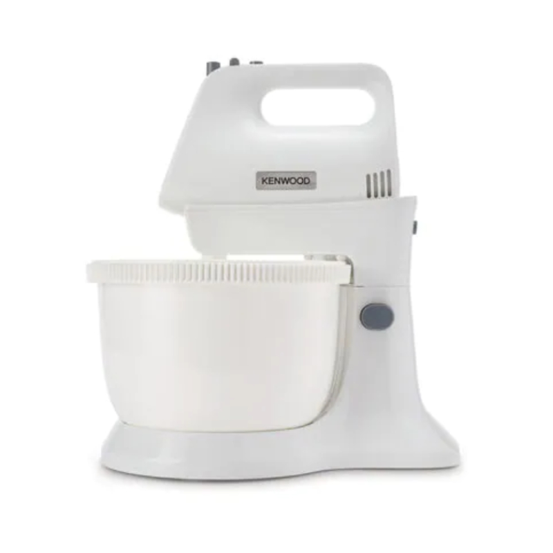 Kenwood Stand Mixer Hand Mixer (Electric Whisk) 450W with 3.4L Rotary Bowl 5 Speeds + Turbo Button Twin Stainless Steel Kneader and Beater for Mixing Whipping Whisking Kneading HMP32.A0WH