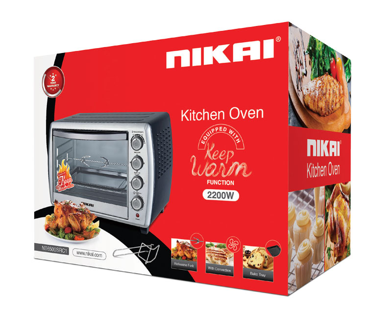 Nikai Oven 65L with Convection & Rotisserie 2000W Temperature Control Timer NT6500SRC1