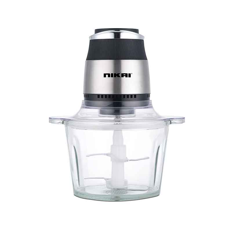Nikai Chopper 500W 3L Glass Bowl Double SS Detachable Blade Non Slip Rubber Base NC394G