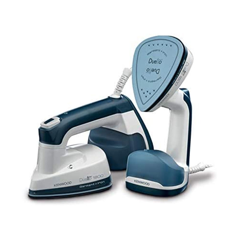 Kenwood 2-in-1 Garment Steamer + Steam Iron 1000W with Rotary Plate Ceramic Soleplate LED Light GSP40.000WB