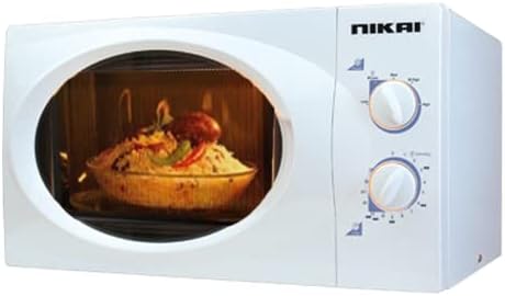 Nikai Microwave 23L 800W Solo Manual 6 Level 30min Timer Timer Defrost Option Glass Tray Countertop Microwave NMO2309MW