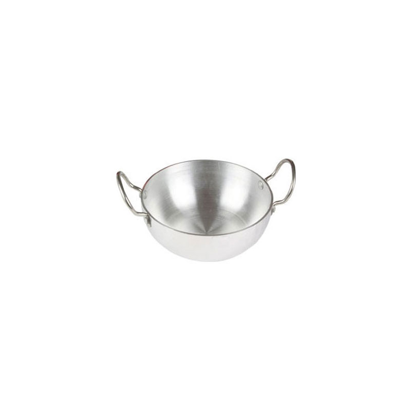 Nadstar Aluminium Classic Karai 6.25" No1 Heavy Base Aluminum Kadai Deep Frying Kadai with Handle for Kitchen
