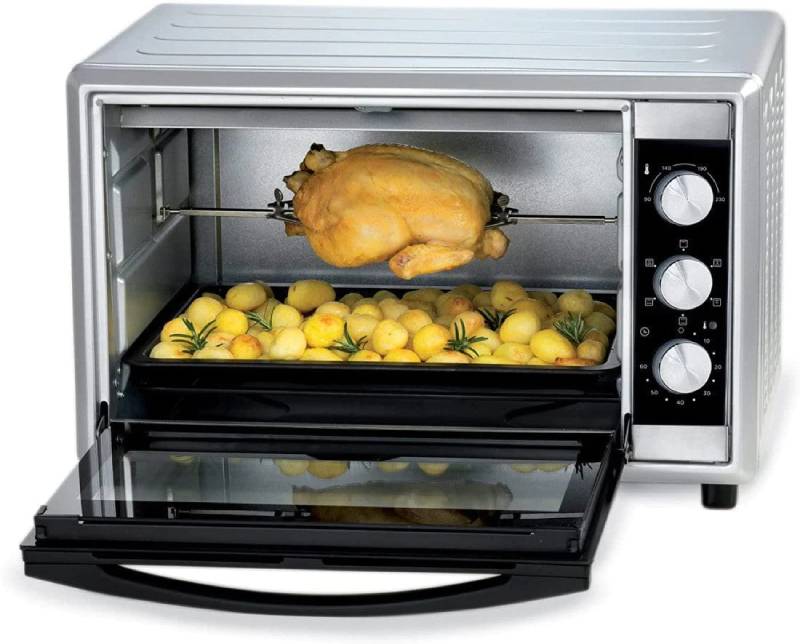 Kenwood 45L Toaster Oven - Oven Toaster Grill Large Capacity Double Glass Door Multifunctional with Rotisserie and Convection Function for Grilling Toasting Broiling Baking Defrosting MOM45.000SS