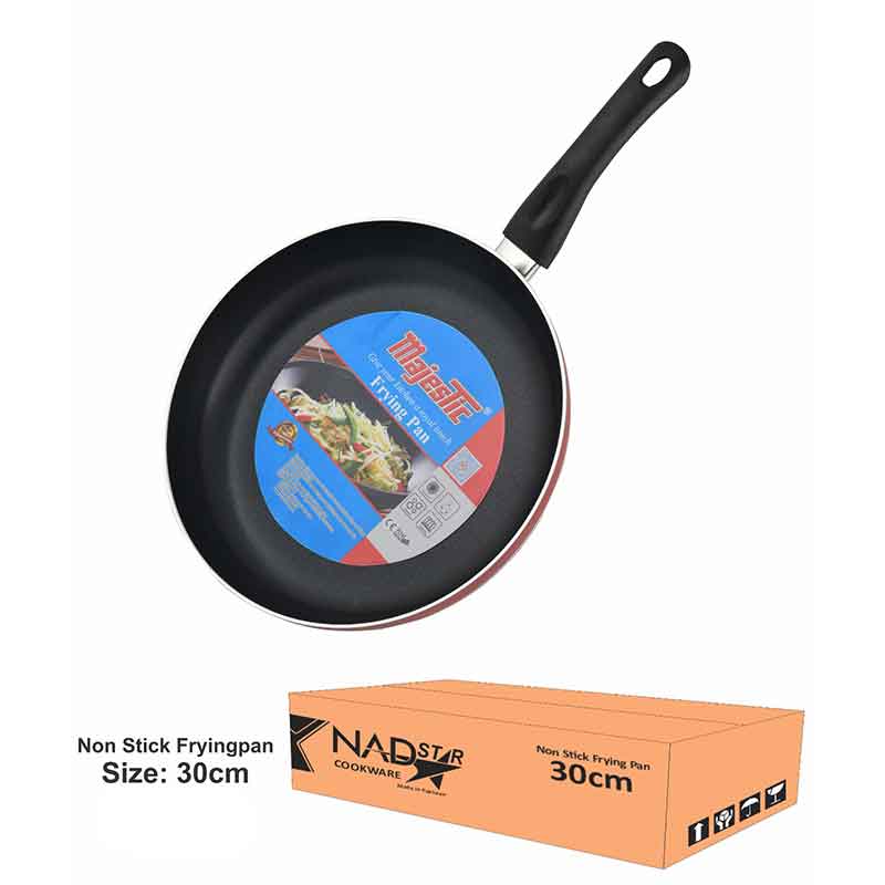 Nadstar Frypan 30CM Nonstick Interior For Low Fat Healthy Cooking Stainless Steel Fitting Extra Heavy Ceramic Gas Electric & Hob FP30