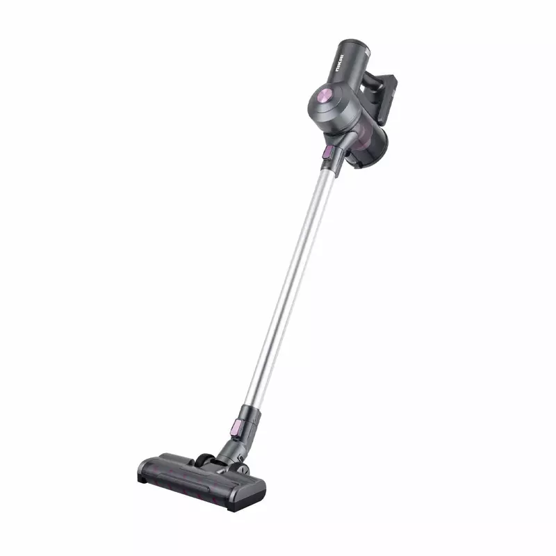 Nikai Rechargeable Vacuum Cleaner 200W Power 3 Speed Levels Aluminum Tube Metal Filtration Air Inlet Mesh 25W DC Motor 48.8Wh Battery Power NVCR1X Black
