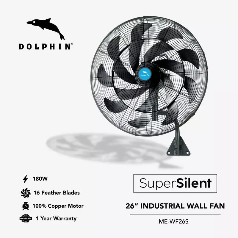 Dolphin Industrial Wall Fan 26" Super Silent ME-WF26S