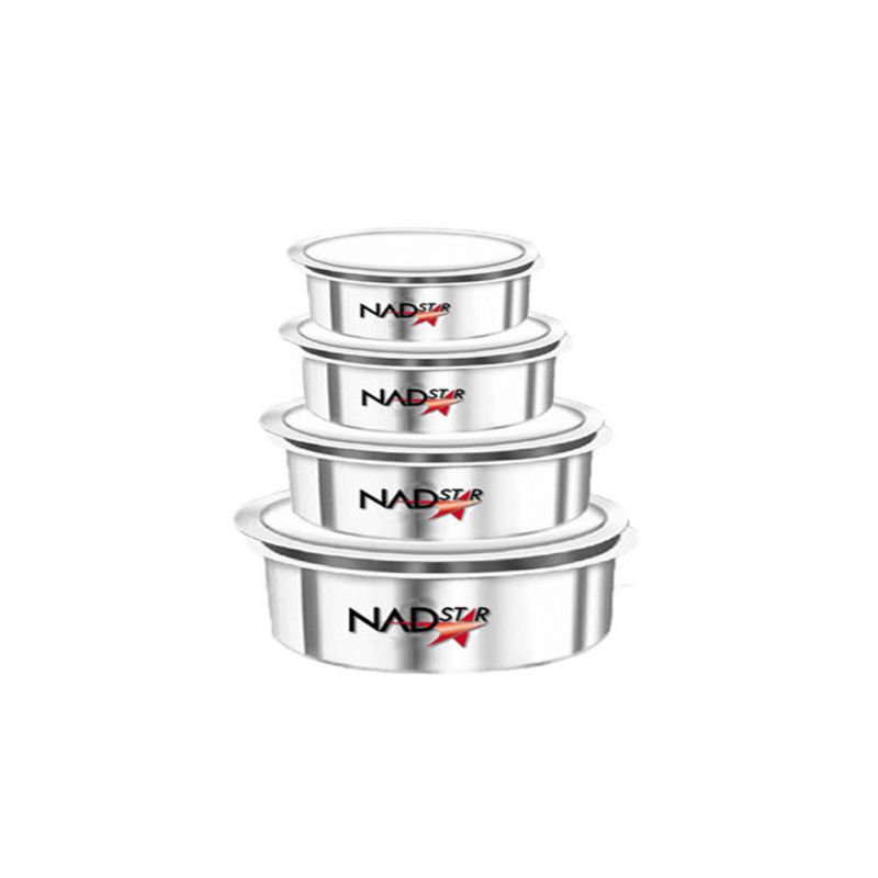 Nadstar Aluminum Sufuria 4pcs With Lid No Handle 24-25-26-27 Cookware Set Tope Cooking Pot with Lid for Commercial Use - Kitchen Heavy Duty